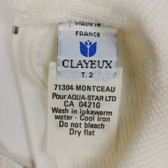 Vintage Clayeux Knit Scalloped Collar Jumpsuit Made in France - Picture 9 of 9